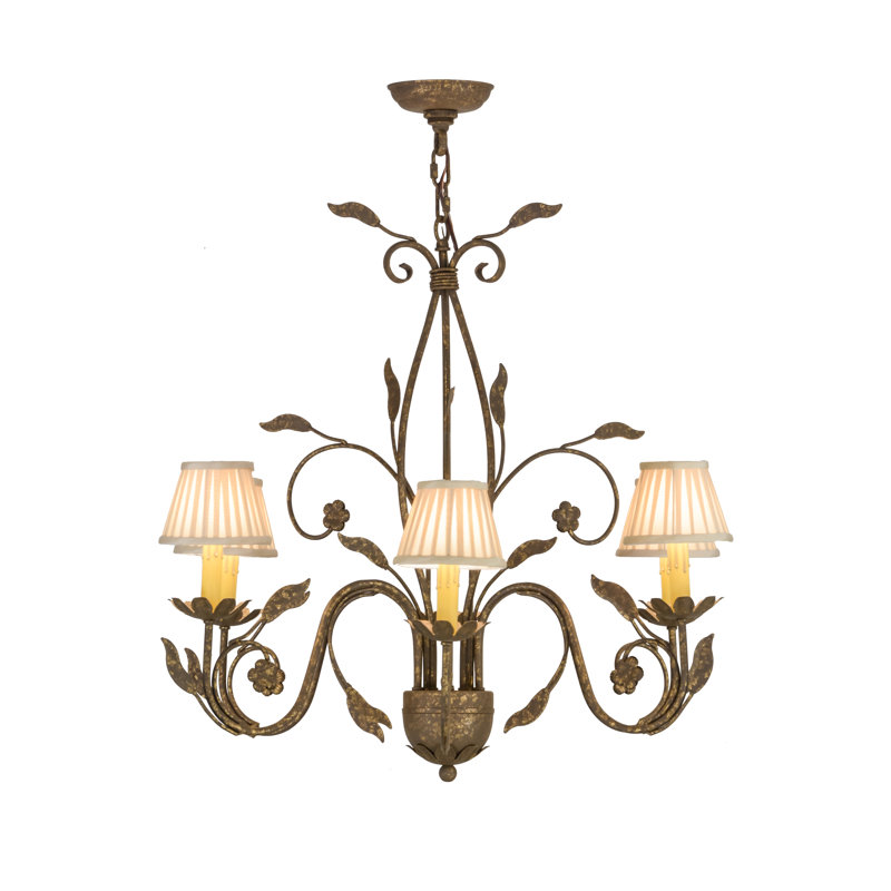 Lustre 6 lumières l 30 "Bordeaux
