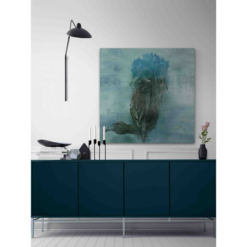 24" x 24" Blue Floral Canvas Print