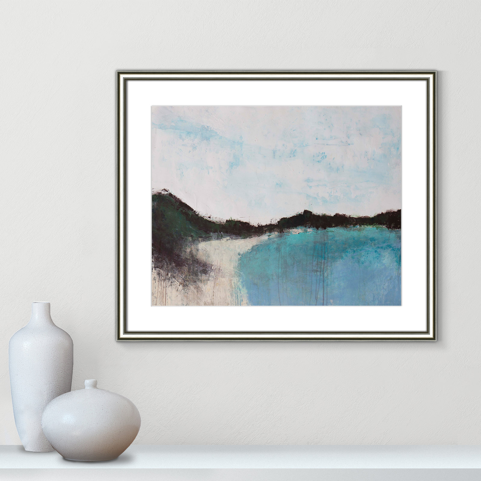 Mountainside Lakeview III Print, 22.75" H x 26.75" W x 0.75" D, Silver Framed