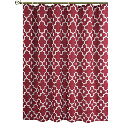 Fabric Shower Curtains 72" X 72", Burgundy Morocco Pearl Printed