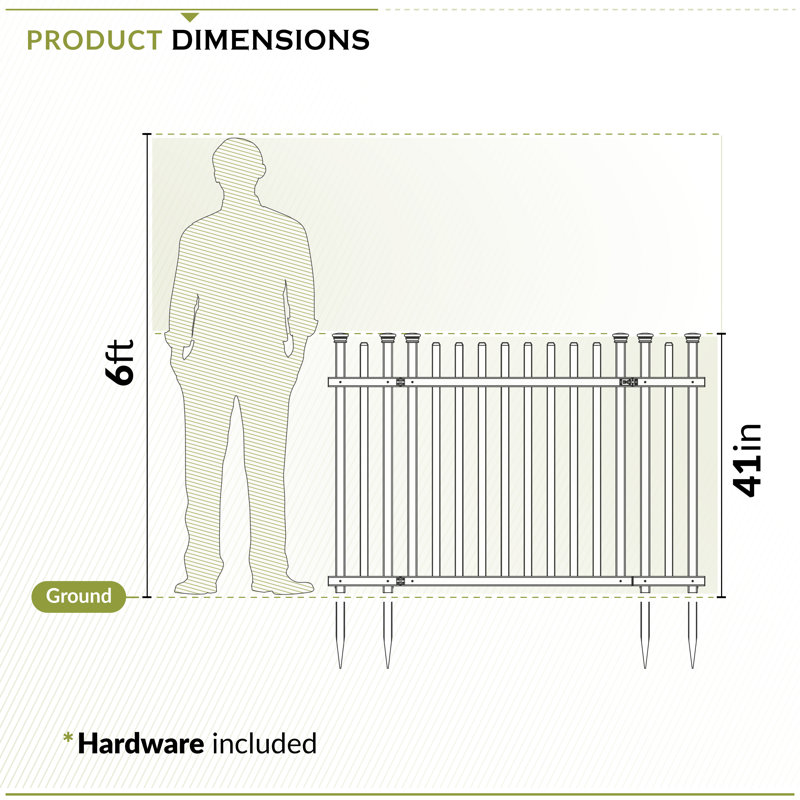 Zippity No-Dig Washington Vinyl Gate Kit - 2.5ft H X 5ft W White Picket Fence Gate