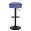 Chaise de bar à hauteur réglable en lin bleu de 2 - pivotant à 360 ° et fonction de rangement pour 2 tabourets de chalet