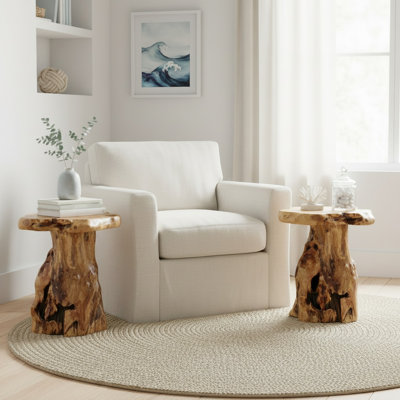 Natural Tree Stump End Table