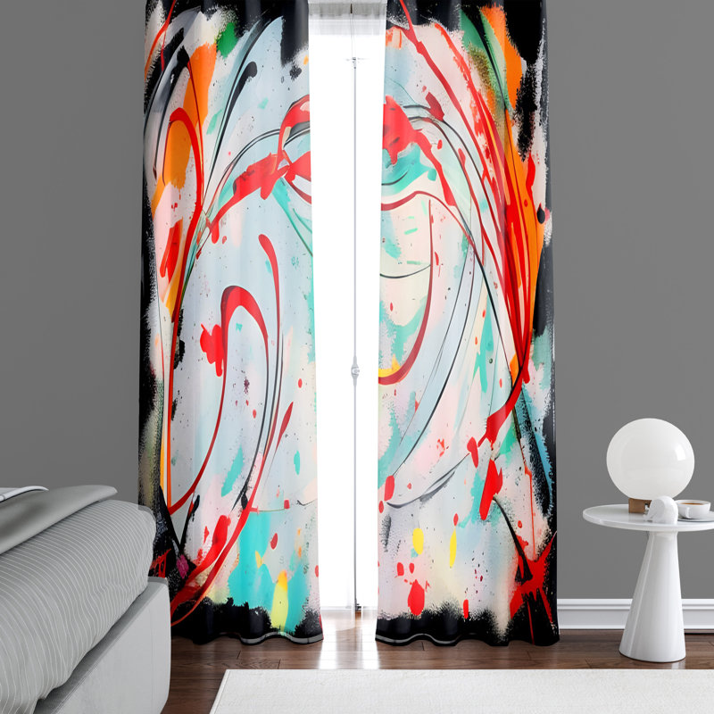 Paire de rideaux semi-transparents en polyester Dezmon, L 40 po x L 82 po