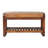 Mellan Leather Upholstered Bench with Shelves