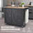 Kitchen Island Cart Rolling Storage Cabinet on Wheel with Drawer & Shelves-595434889