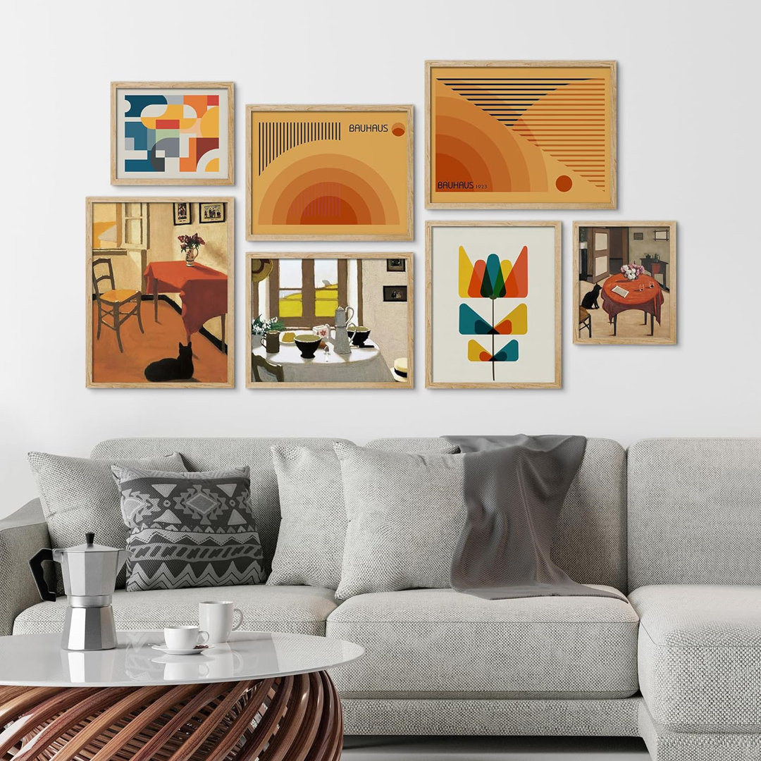 " Collage Mid-Century Abstract Shapes " 7 - Pieces SIGNLEADER 