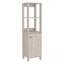 Armoire à linge Jannès, deux tablettes ouvertes, porte simple
