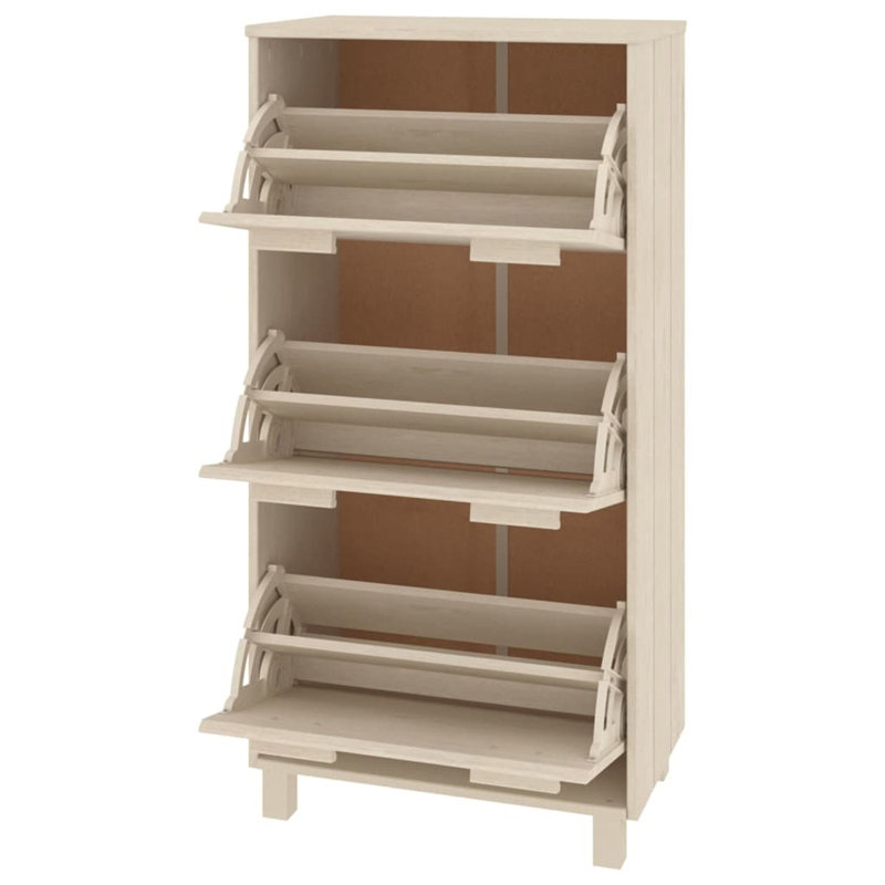 18 Pair Flip Down Shoe Storage, Honey Brown