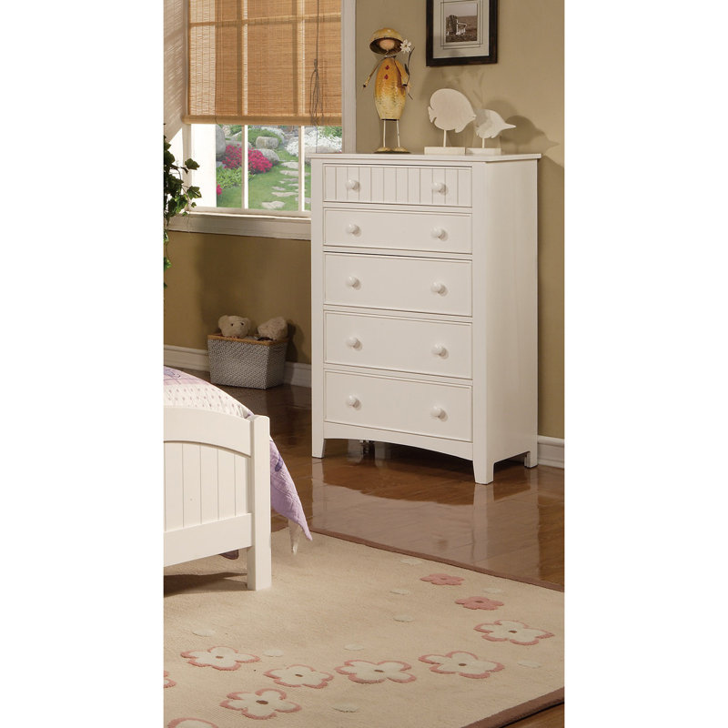 Meuble de chambre contemporain en placage de pin contreplaqué 1pc, Blanc