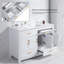 Ensemble de meuble-lavabo 48 po avec lavabo en céramique, armoire de rangement abondante, 4 portes à fermeture douce et 4 tiroirs-115922314