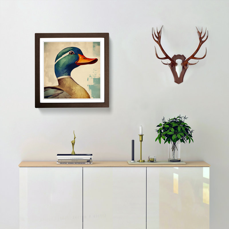 Single Picture Frame Print on Wood, Walnut