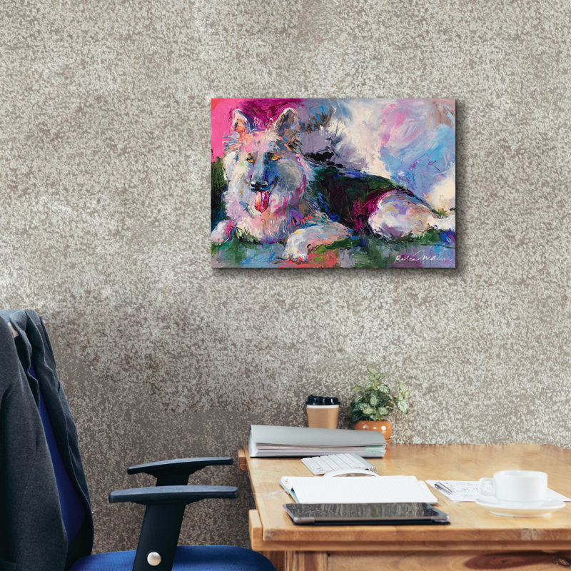 " German Shepherd " by Richard Wallich, 20" H x 24" W x 0.75" D