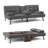 Futon Sofa Bed Convertible Folding Faux Leather Couch with 2 Cup Holders-637097285