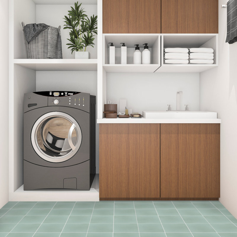 Solid 8" x 8" Cement Wall & Floor Tile, Aegean