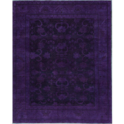 Wool Oriental Area Rug in Purple