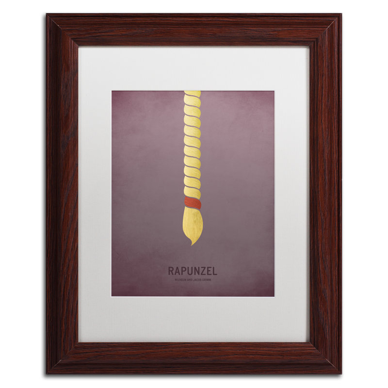 « rapunzel », art encadré Christian Jackson, H 20 po x l 16 po x P 0,5 po, Blanc