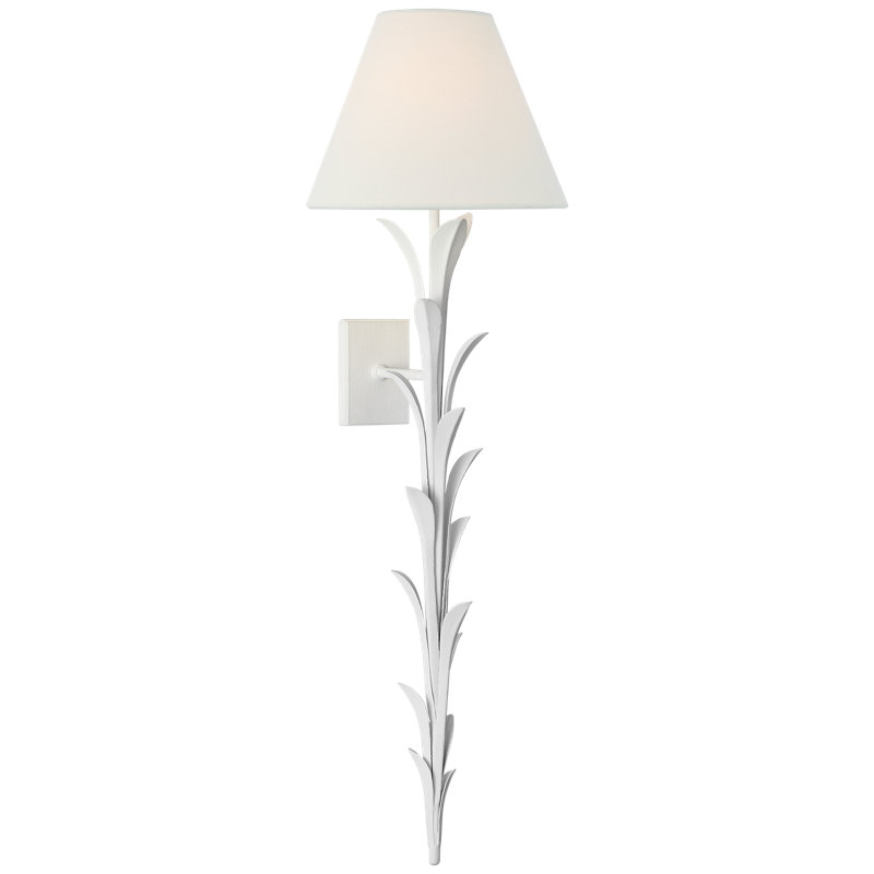 Chapman & Myers 1 - Light Armed Sconce, Plaster White, 33.5" H x 10" W x 10.75" D