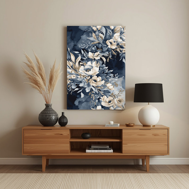 Aquarelle florale, art mural gris en métal 64, H 36 po x l 24 po