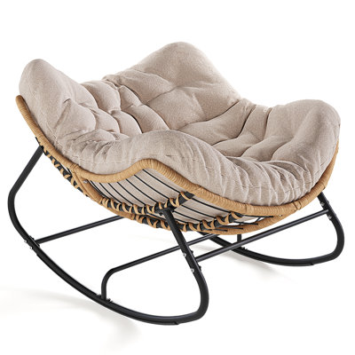 Chaise berçante d'extérieur compacte en osier PE Weixel
