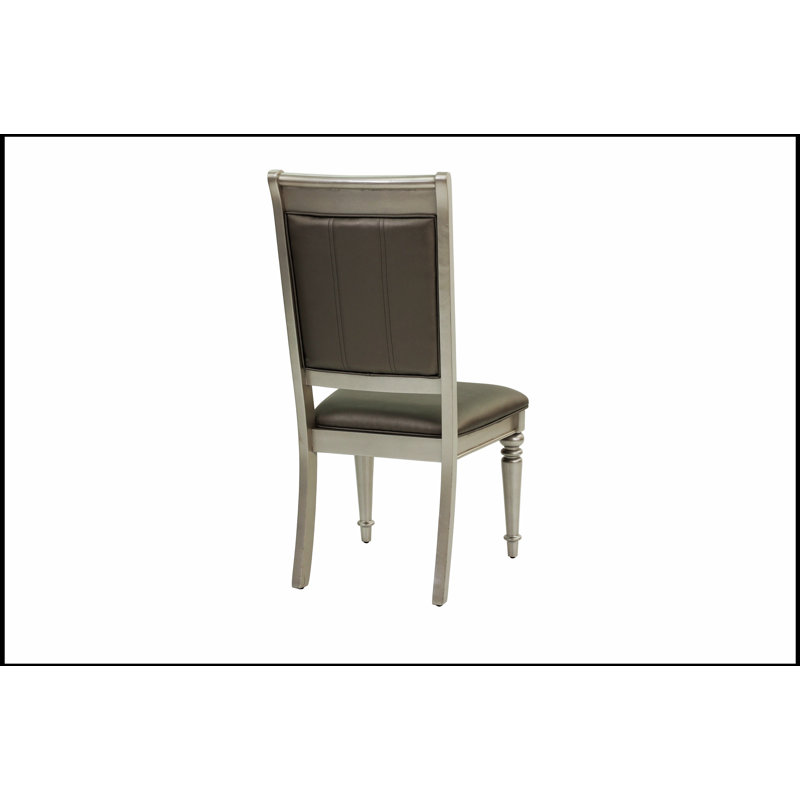 Ensemble de 2 chaises de salle à manger rembourrées de luxe capitonnées argentées, élégantes et confortables pour les salles à manger modernes