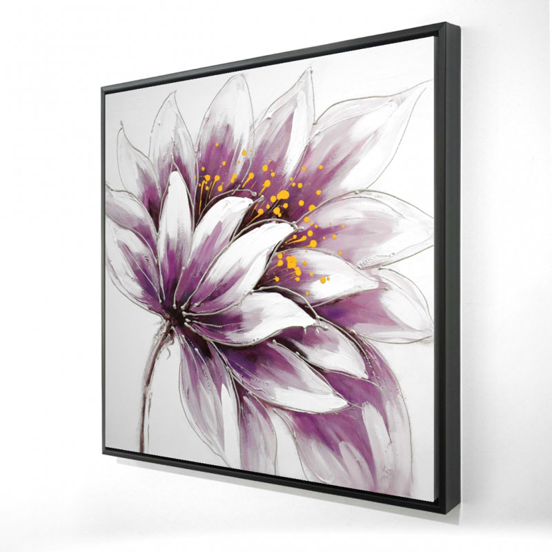 «Fleur mauve» sur, H 36 po x l 36 po x P 1,5 po
