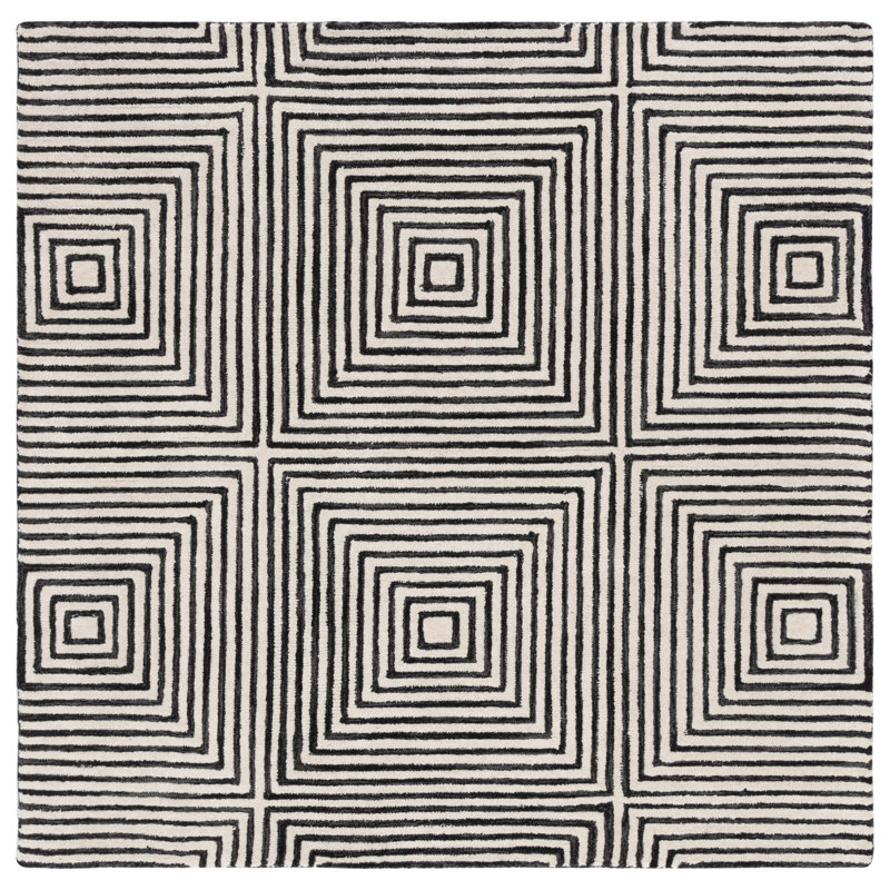 Swansea Wool Geometric Indoor Rug, Square 6'