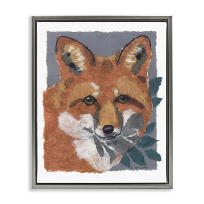 Fox with Opaque Leaves Canvas Wall Art by Nancy Overton