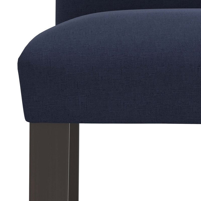 Tabouret de bar et de comptoir Hadrien, Tabouret de comptoir (siège d'une hauteur de 26 p, Lin bleu marine classique
