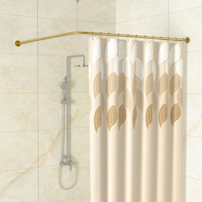 Tringle de rideau de douche en L pour salle de bain en angle, réglable de 39 à 69 po x 55 à 85 po
