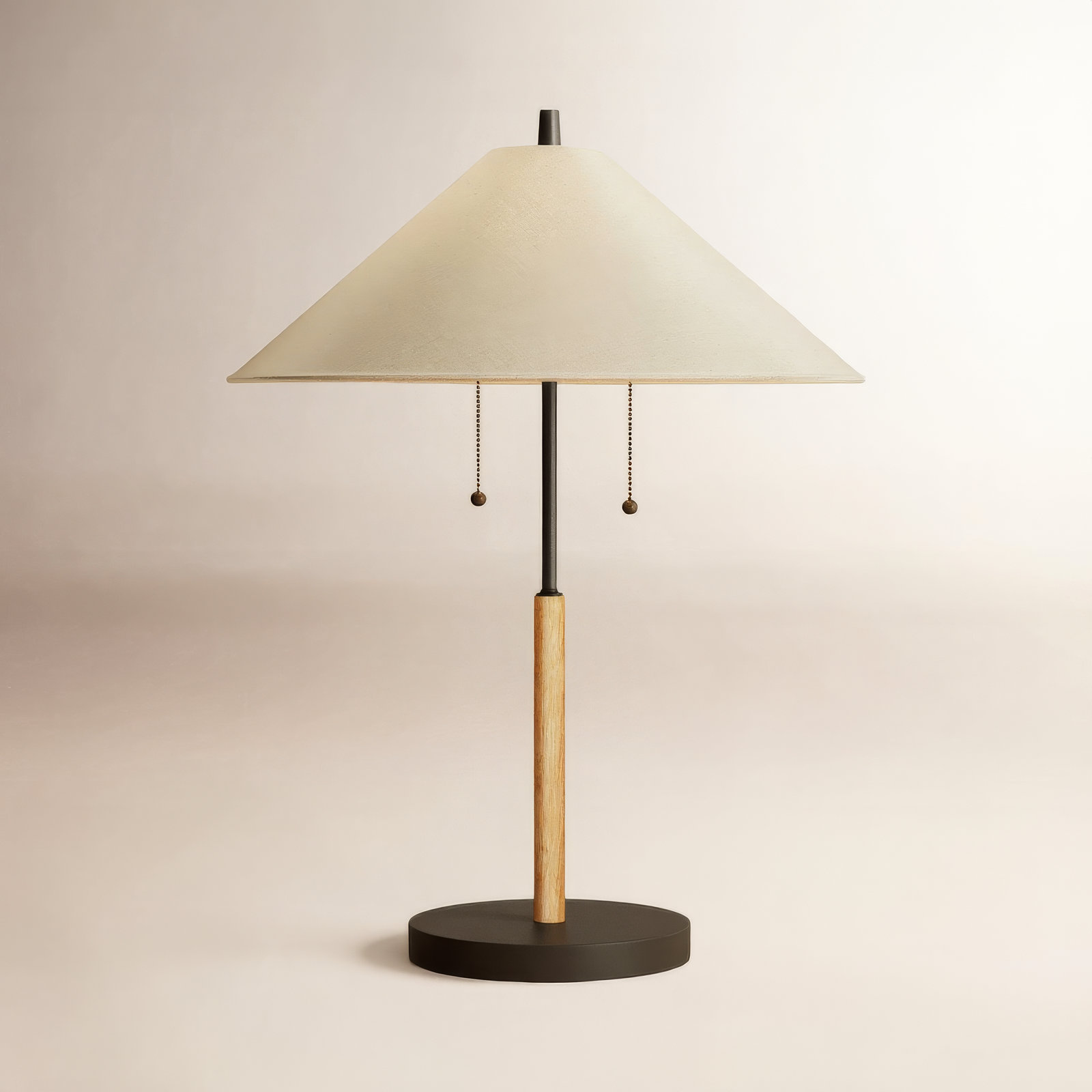 Florina Bedside Lamp, Black/Natural, Ivory