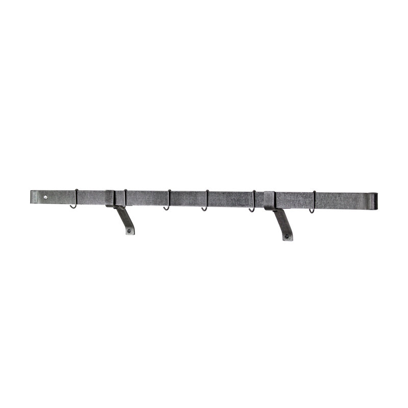Premier Handcrafted Wall Mounted Pot Rack, 2" H x 36" W x 25" D, Stainless Steel