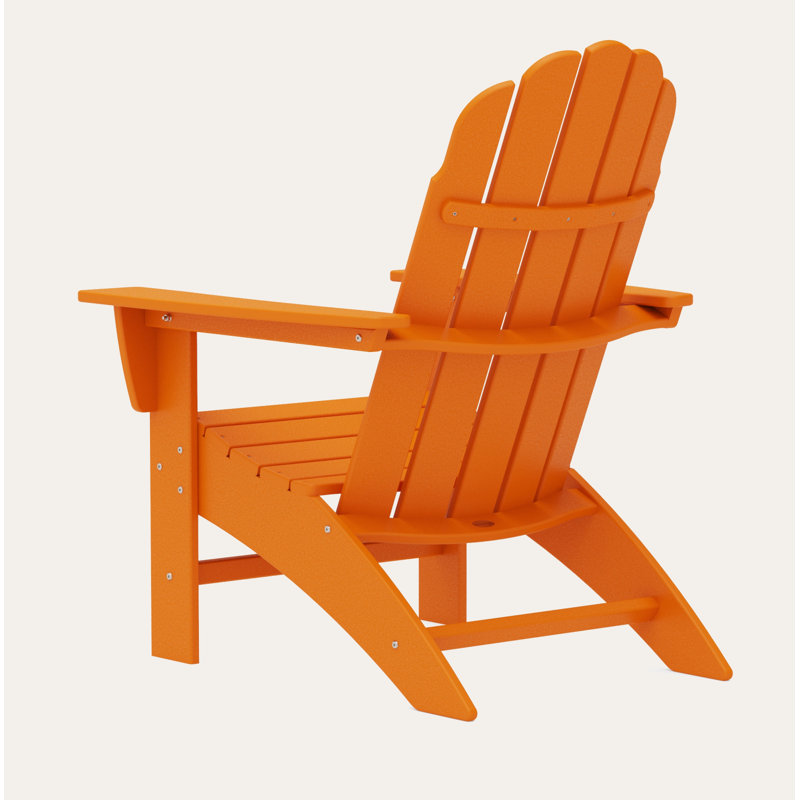 POLYWOOD Vineyard Curveback Resin Adirondack Chair, Tangerine