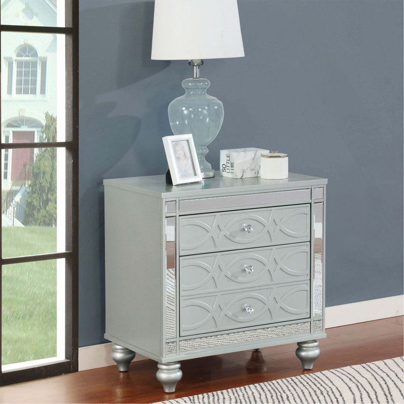Table de chevet 2 tiroirs Menlo, Gris
