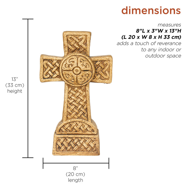 13"H Cross Garden Statuary, Sentimental Décor