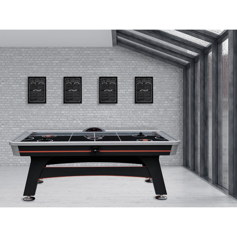 Black Framed Air Hockey Game Rules Wall Art