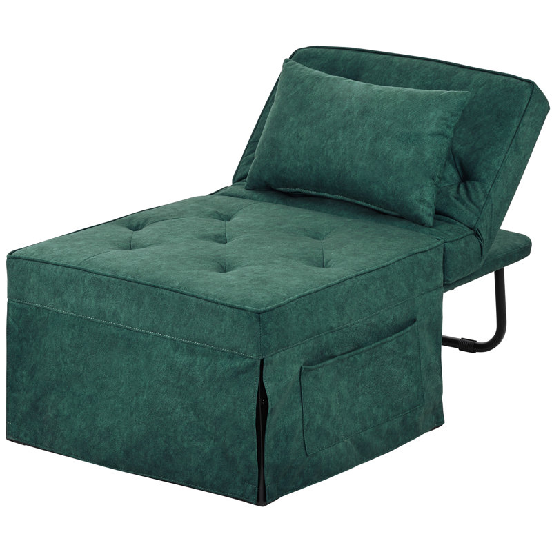 Multi-function Folding Ottoman Sofa Bed With Adjustable Backrest (Medium 36'' Width), Green, 73" W × 28" H × 36" D