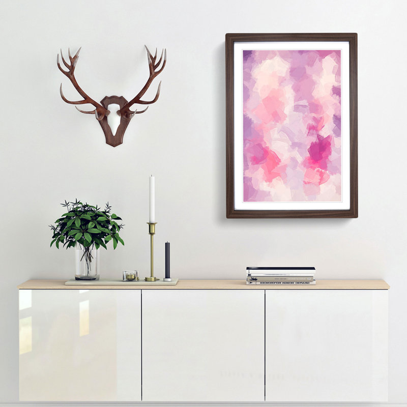 Pink Clouds in Abstract - Framed Print, Walnut, 60cm H x 40cm W x 2cm D