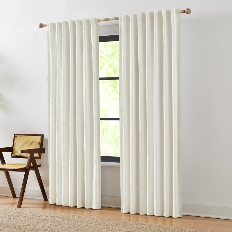 Capstone Whisper Cotton Blackout Window Curtain Panels Cream Set of 2