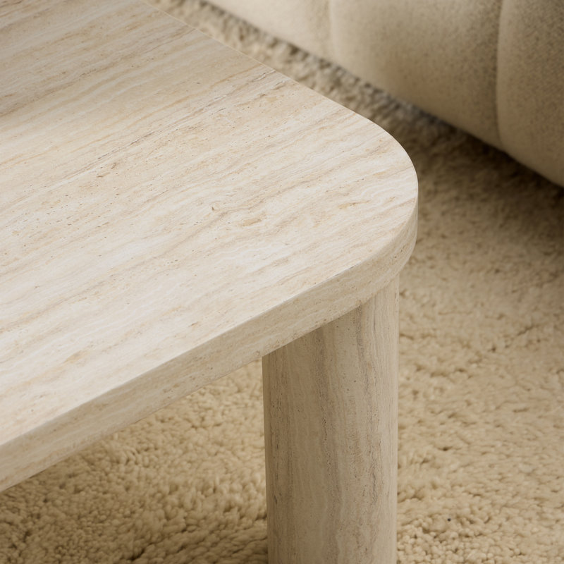 Solano Coffee Table, Light Travertine, 36cm H x 100cm L x 75cm W