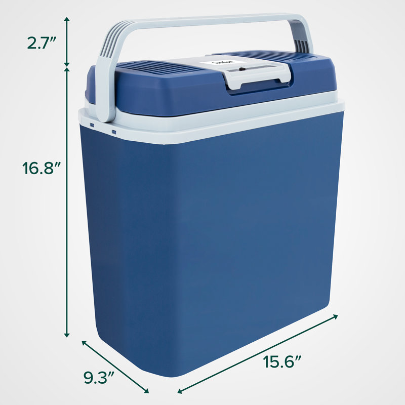 Ivation 24L Blue Electric Thermoelectric Cooler with Wheels