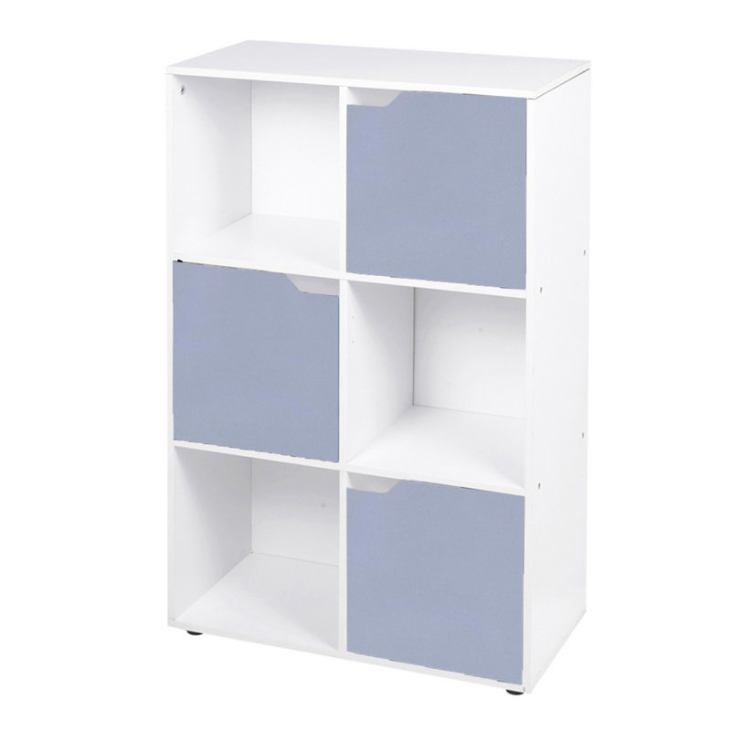 Fidellia 90.5cm H x 60cm W Cube Bookcase, White/Grey