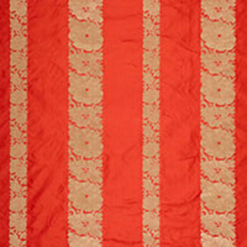 Mandarin Silk Stripe Fabric, Red