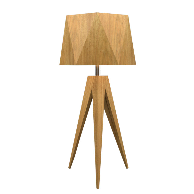 Facetado Desk Table Lamp, Louro Freijo