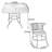 Rattan patio table and chair combination