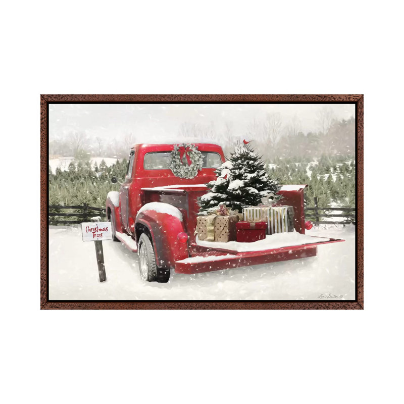 Truck Full Of Presents by Lori Deiter - Print on Canvas, 66.04 cm H x 45.72 cm W, Classic Brown Wood Framed