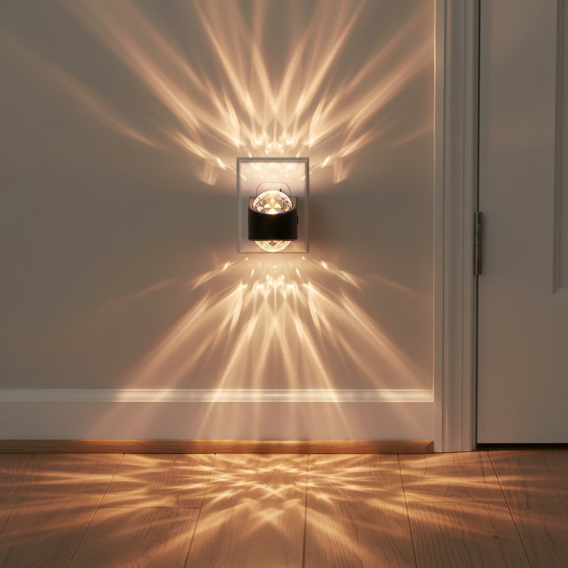 RGB Diamond Lens Projection Plug-In Night Light With Color Memory