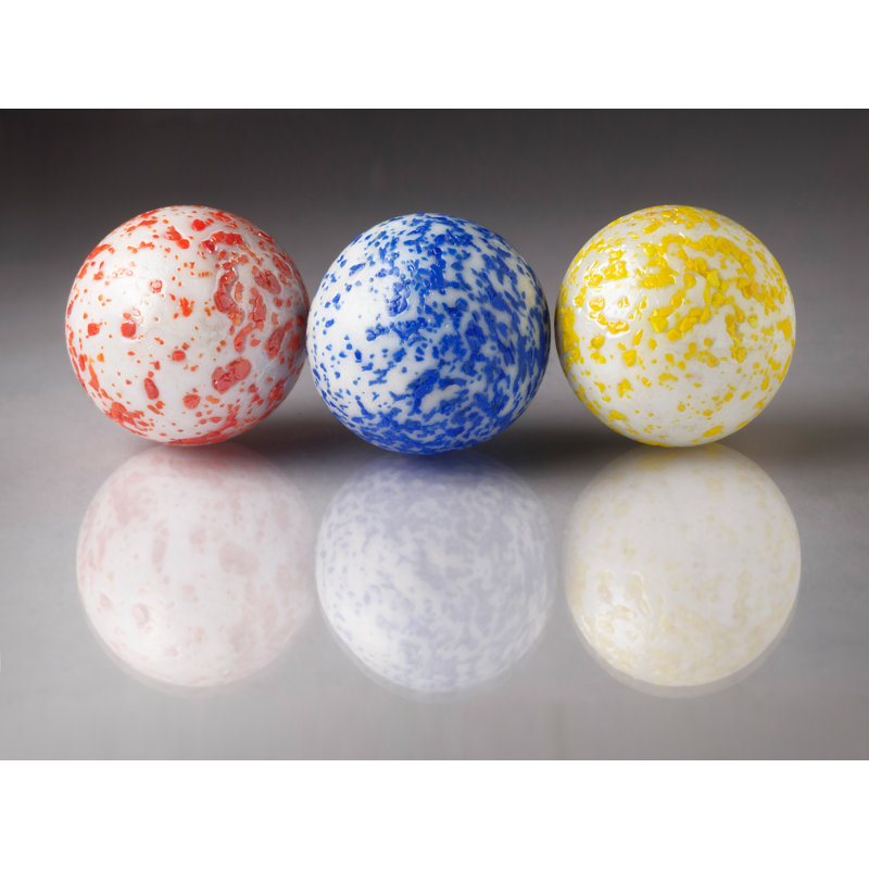 Marbles Print by Philippe Monthoux, Black Framed Canvas, 24" H x 32" W