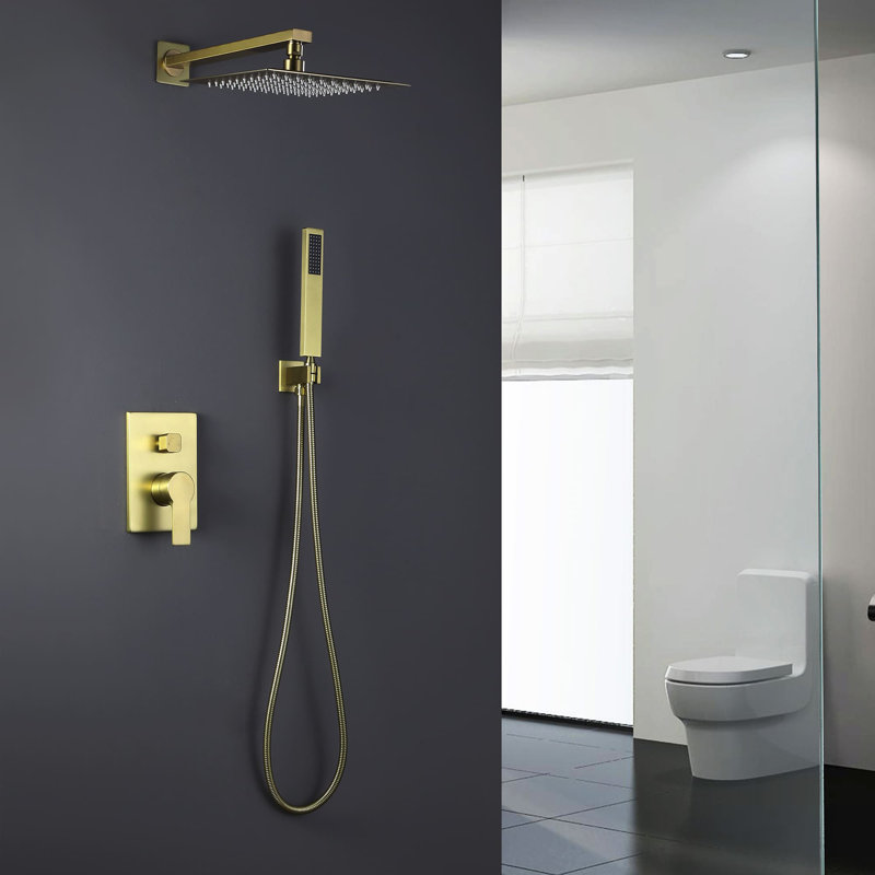 All-In-One Kit with Rough in-Valve, Brushed Gold