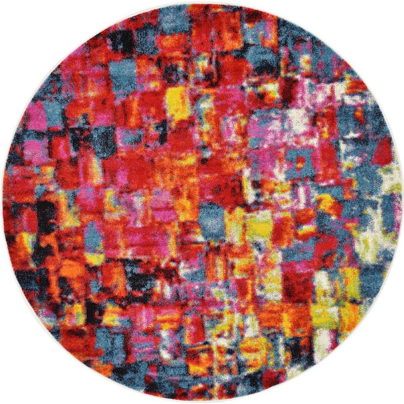 Tanguay Abstract Indoor Rug, Round 6'
